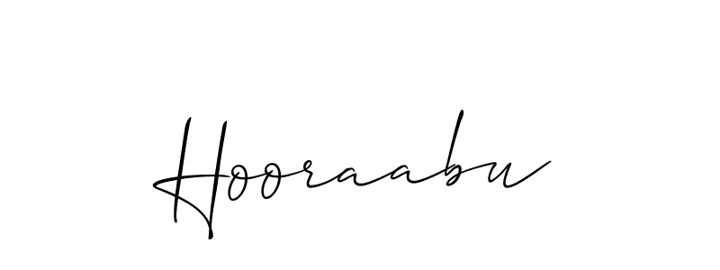 Make a short Hooraabu signature style. Manage your documents anywhere anytime using Allison_Script. Create and add eSignatures, submit forms, share and send files easily. Hooraabu signature style 2 images and pictures png
