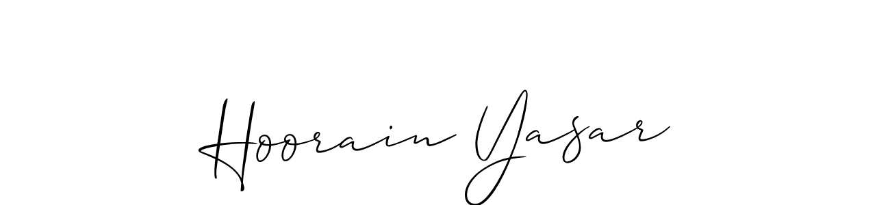 You should practise on your own different ways (Allison_Script) to write your name (Hoorain Yasar) in signature. don't let someone else do it for you. Hoorain Yasar signature style 2 images and pictures png