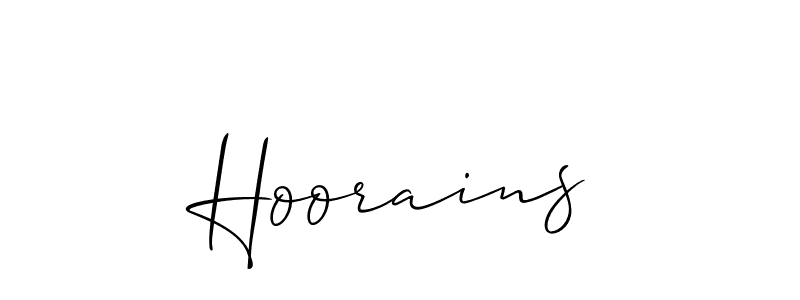 Create a beautiful signature design for name Hoorains. With this signature (Allison_Script) fonts, you can make a handwritten signature for free. Hoorains signature style 2 images and pictures png