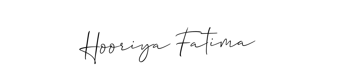 You should practise on your own different ways (Allison_Script) to write your name (Hooriya Fatima) in signature. don't let someone else do it for you. Hooriya Fatima signature style 2 images and pictures png