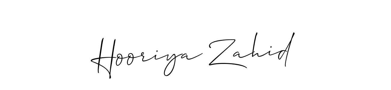 Create a beautiful signature design for name Hooriya Zahid. With this signature (Allison_Script) fonts, you can make a handwritten signature for free. Hooriya Zahid signature style 2 images and pictures png