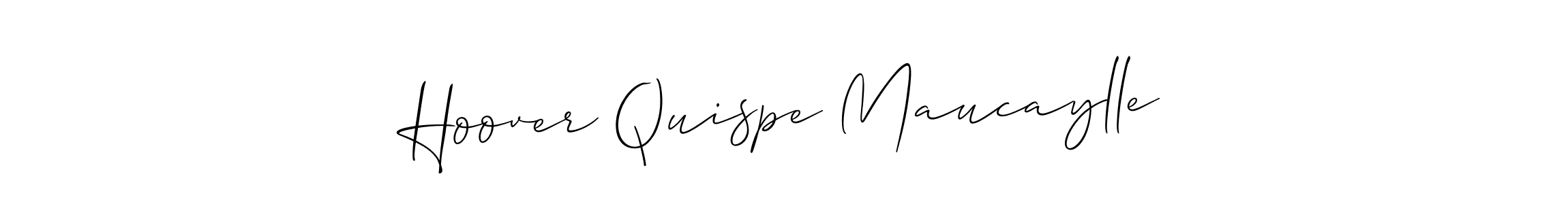 Hoover Quispe Maucaylle stylish signature style. Best Handwritten Sign (Allison_Script) for my name. Handwritten Signature Collection Ideas for my name Hoover Quispe Maucaylle. Hoover Quispe Maucaylle signature style 2 images and pictures png