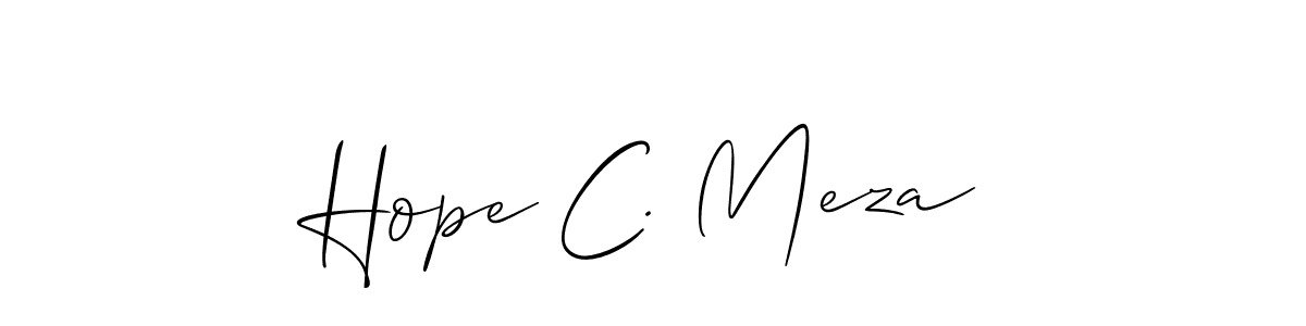 Also we have Hope C. Meza name is the best signature style. Create professional handwritten signature collection using Allison_Script autograph style. Hope C. Meza signature style 2 images and pictures png