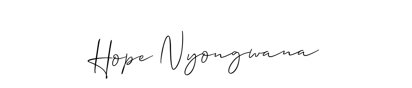 It looks lik you need a new signature style for name Hope Nyongwana. Design unique handwritten (Allison_Script) signature with our free signature maker in just a few clicks. Hope Nyongwana signature style 2 images and pictures png