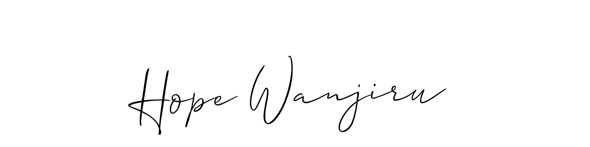 Use a signature maker to create a handwritten signature online. With this signature software, you can design (Allison_Script) your own signature for name Hope Wanjiru. Hope Wanjiru signature style 2 images and pictures png
