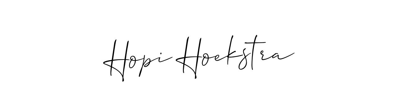 Design your own signature with our free online signature maker. With this signature software, you can create a handwritten (Allison_Script) signature for name Hopi Hoekstra. Hopi Hoekstra signature style 2 images and pictures png
