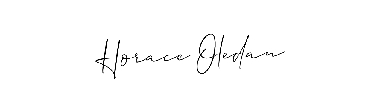 Make a beautiful signature design for name Horace Oledan. With this signature (Allison_Script) style, you can create a handwritten signature for free. Horace Oledan signature style 2 images and pictures png