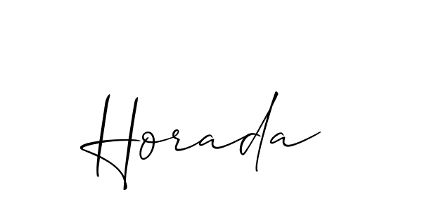 The best way (Allison_Script) to make a short signature is to pick only two or three words in your name. The name Horada include a total of six letters. For converting this name. Horada signature style 2 images and pictures png
