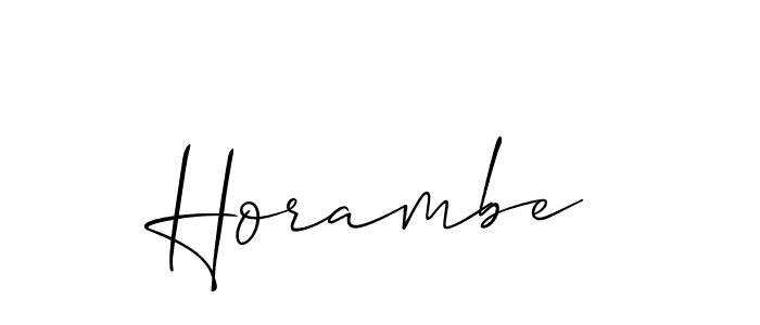 Use a signature maker to create a handwritten signature online. With this signature software, you can design (Allison_Script) your own signature for name Horambe. Horambe signature style 2 images and pictures png