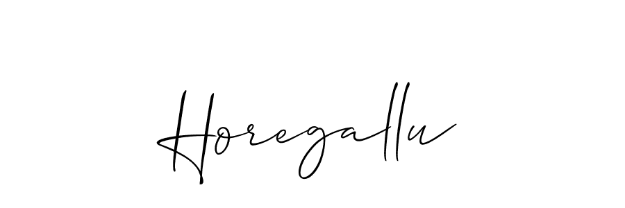 How to make Horegallu name signature. Use Allison_Script style for creating short signs online. This is the latest handwritten sign. Horegallu signature style 2 images and pictures png