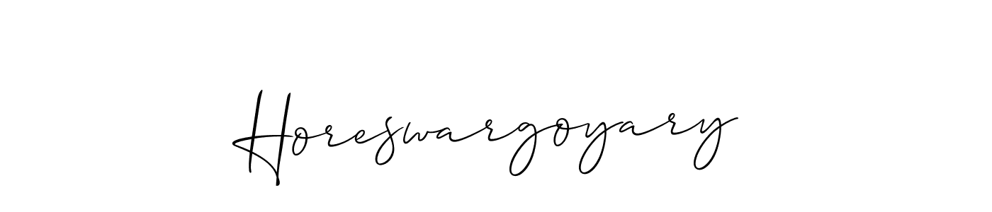 Allison_Script is a professional signature style that is perfect for those who want to add a touch of class to their signature. It is also a great choice for those who want to make their signature more unique. Get Horeswargoyary name to fancy signature for free. Horeswargoyary signature style 2 images and pictures png