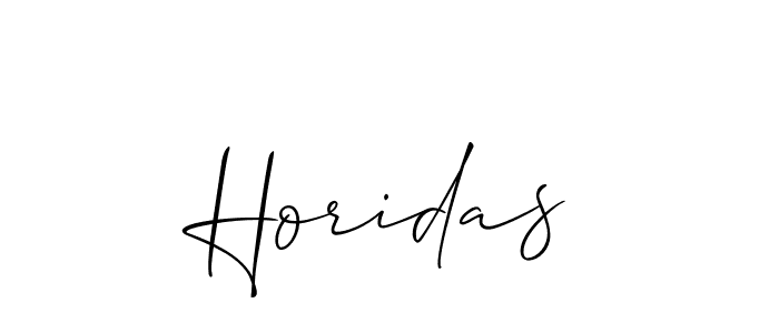 The best way (Allison_Script) to make a short signature is to pick only two or three words in your name. The name Horidas include a total of six letters. For converting this name. Horidas signature style 2 images and pictures png