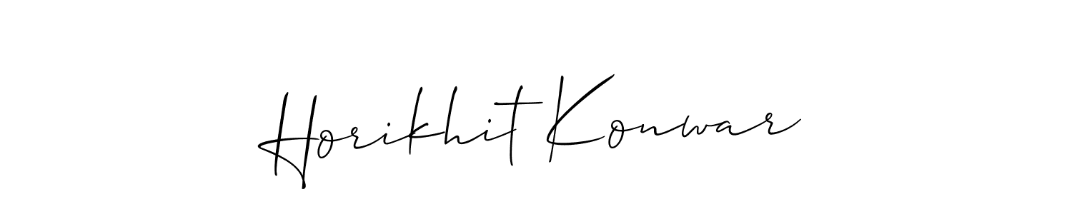 Make a short Horikhit Konwar signature style. Manage your documents anywhere anytime using Allison_Script. Create and add eSignatures, submit forms, share and send files easily. Horikhit Konwar signature style 2 images and pictures png