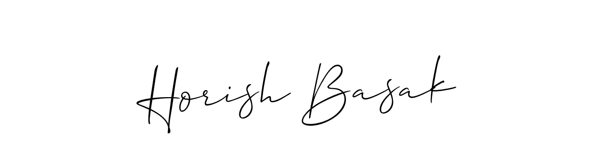Make a beautiful signature design for name Horish Basak. With this signature (Allison_Script) style, you can create a handwritten signature for free. Horish Basak signature style 2 images and pictures png