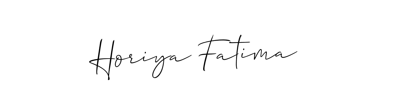 How to Draw Horiya Fatima signature style? Allison_Script is a latest design signature styles for name Horiya Fatima. Horiya Fatima signature style 2 images and pictures png