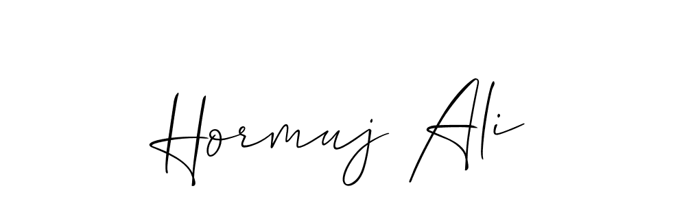 Use a signature maker to create a handwritten signature online. With this signature software, you can design (Allison_Script) your own signature for name Hormuj Ali. Hormuj Ali signature style 2 images and pictures png