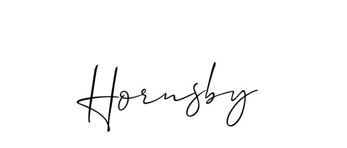 Create a beautiful signature design for name Hornsby. With this signature (Allison_Script) fonts, you can make a handwritten signature for free. Hornsby signature style 2 images and pictures png