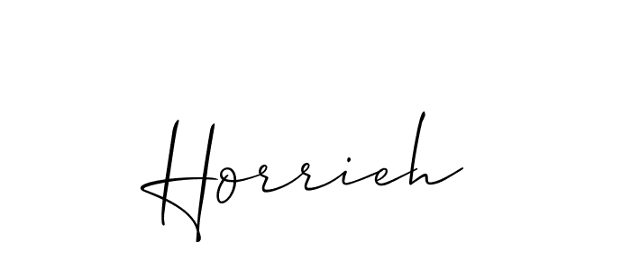 Create a beautiful signature design for name Horrieh. With this signature (Allison_Script) fonts, you can make a handwritten signature for free. Horrieh signature style 2 images and pictures png