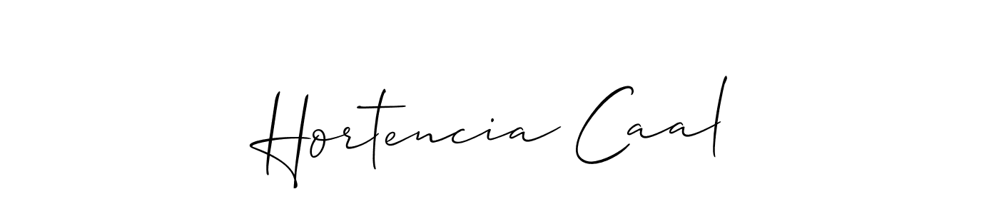How to Draw Hortencia Caal signature style? Allison_Script is a latest design signature styles for name Hortencia Caal. Hortencia Caal signature style 2 images and pictures png