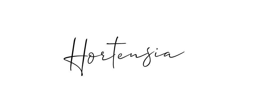Create a beautiful signature design for name Hortensia. With this signature (Allison_Script) fonts, you can make a handwritten signature for free. Hortensia signature style 2 images and pictures png