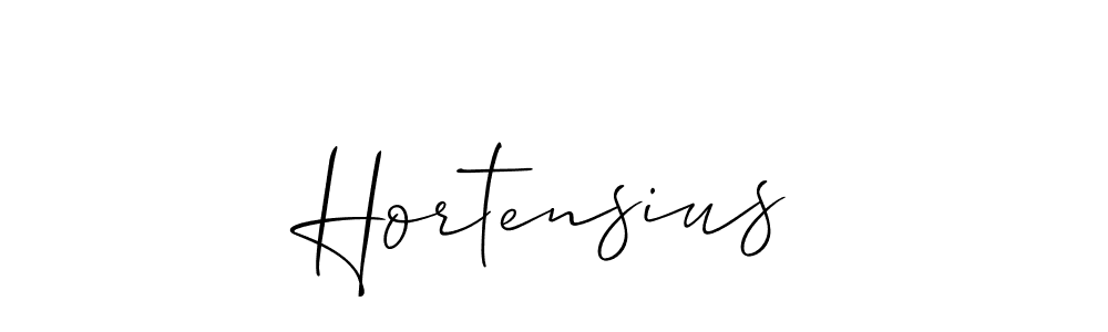Make a beautiful signature design for name Hortensius. With this signature (Allison_Script) style, you can create a handwritten signature for free. Hortensius signature style 2 images and pictures png