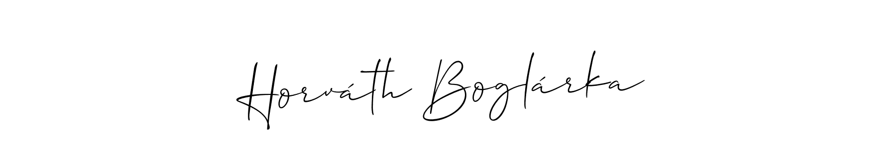 How to make Horváth Boglárka name signature. Use Allison_Script style for creating short signs online. This is the latest handwritten sign. Horváth Boglárka signature style 2 images and pictures png