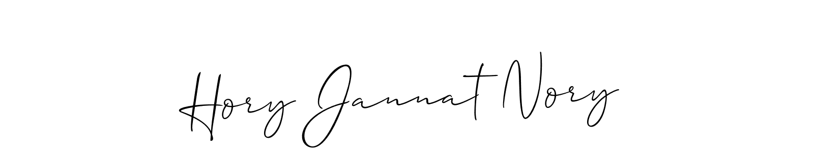 The best way (Allison_Script) to make a short signature is to pick only two or three words in your name. The name Hory Jannat Nory include a total of six letters. For converting this name. Hory Jannat Nory signature style 2 images and pictures png