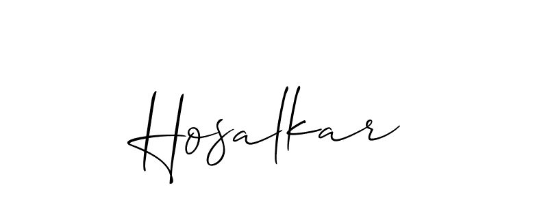 Similarly Allison_Script is the best handwritten signature design. Signature creator online .You can use it as an online autograph creator for name Hosalkar. Hosalkar signature style 2 images and pictures png
