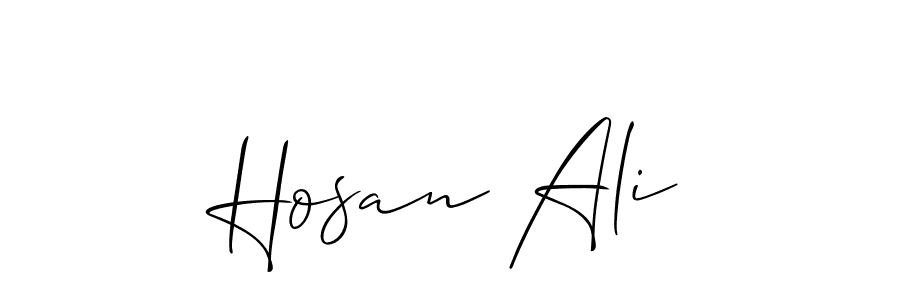 How to Draw Hosan Ali signature style? Allison_Script is a latest design signature styles for name Hosan Ali. Hosan Ali signature style 2 images and pictures png