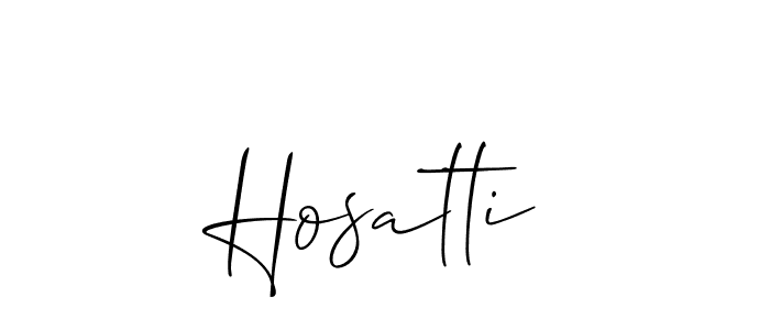 How to make Hosatti name signature. Use Allison_Script style for creating short signs online. This is the latest handwritten sign. Hosatti signature style 2 images and pictures png