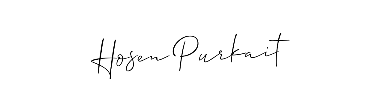Hosen Purkait stylish signature style. Best Handwritten Sign (Allison_Script) for my name. Handwritten Signature Collection Ideas for my name Hosen Purkait. Hosen Purkait signature style 2 images and pictures png