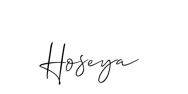 Design your own signature with our free online signature maker. With this signature software, you can create a handwritten (Allison_Script) signature for name Hoseya. Hoseya signature style 2 images and pictures png