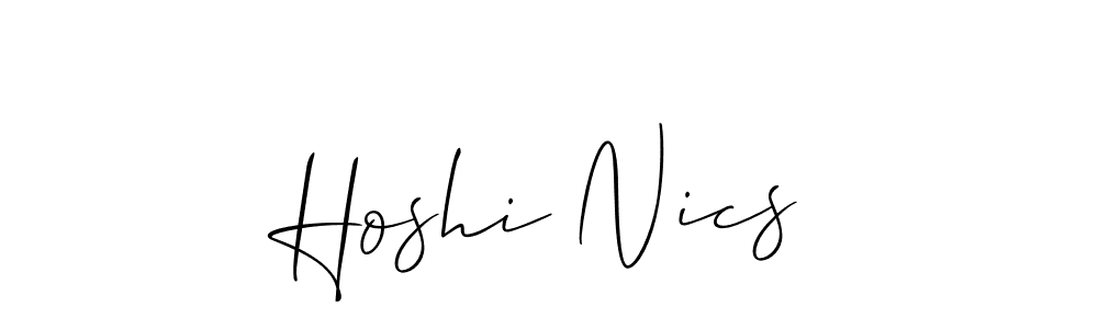 How to make Hoshi Nics signature? Allison_Script is a professional autograph style. Create handwritten signature for Hoshi Nics name. Hoshi Nics signature style 2 images and pictures png