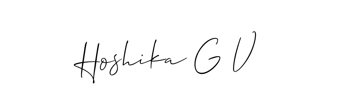 Design your own signature with our free online signature maker. With this signature software, you can create a handwritten (Allison_Script) signature for name Hoshika G V. Hoshika G V signature style 2 images and pictures png