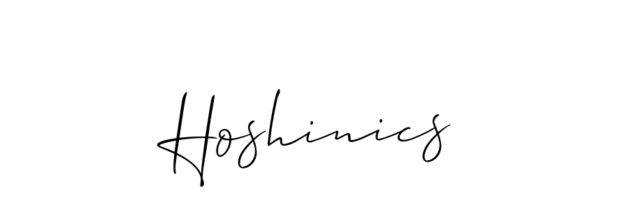 Use a signature maker to create a handwritten signature online. With this signature software, you can design (Allison_Script) your own signature for name Hoshinics. Hoshinics signature style 2 images and pictures png