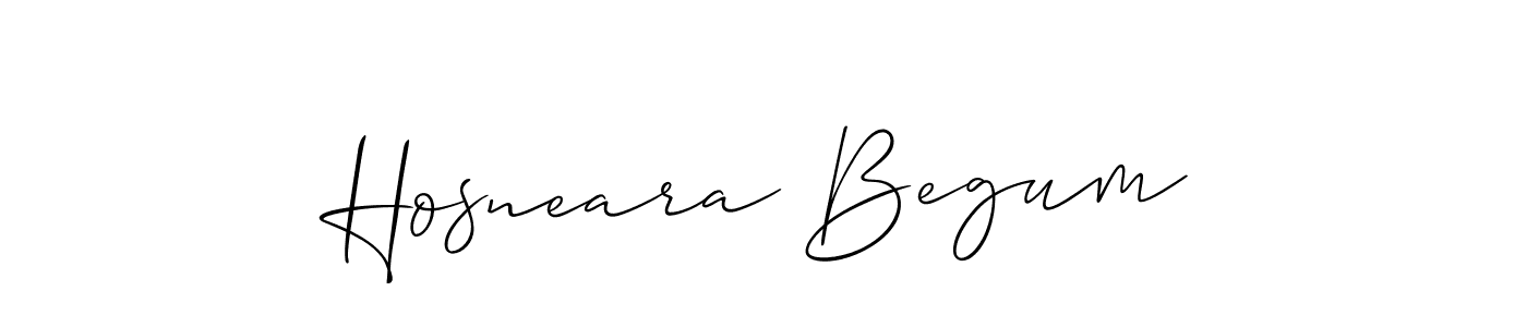 Create a beautiful signature design for name Hosneara Begum. With this signature (Allison_Script) fonts, you can make a handwritten signature for free. Hosneara Begum signature style 2 images and pictures png