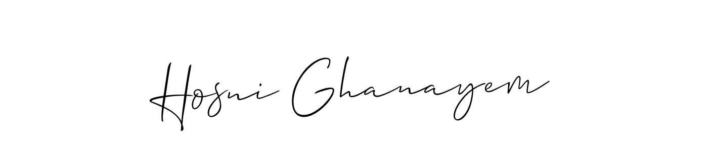 You should practise on your own different ways (Allison_Script) to write your name (Hosni Ghanayem) in signature. don't let someone else do it for you. Hosni Ghanayem signature style 2 images and pictures png
