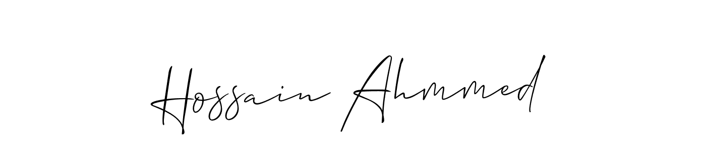 Make a beautiful signature design for name Hossain Ahmmed. With this signature (Allison_Script) style, you can create a handwritten signature for free. Hossain Ahmmed signature style 2 images and pictures png