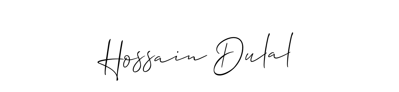 Use a signature maker to create a handwritten signature online. With this signature software, you can design (Allison_Script) your own signature for name Hossain Dulal. Hossain Dulal signature style 2 images and pictures png