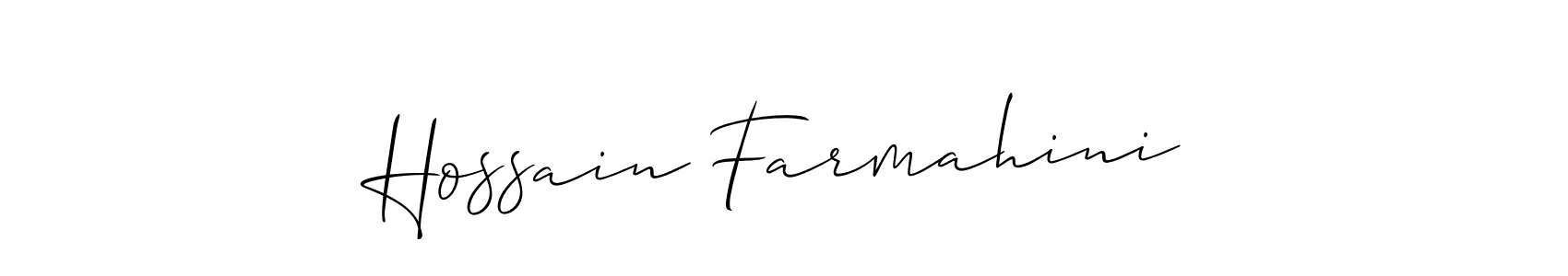 if you are searching for the best signature style for your name Hossain Farmahini. so please give up your signature search. here we have designed multiple signature styles  using Allison_Script. Hossain Farmahini signature style 2 images and pictures png