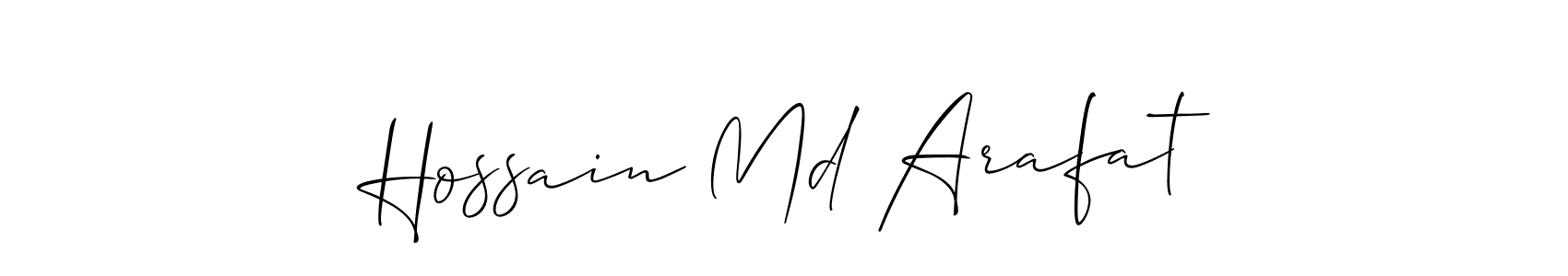 Make a short Hossain Md Arafat signature style. Manage your documents anywhere anytime using Allison_Script. Create and add eSignatures, submit forms, share and send files easily. Hossain Md Arafat signature style 2 images and pictures png