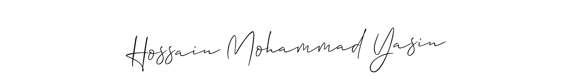 You should practise on your own different ways (Allison_Script) to write your name (Hossain Mohammad Yasin) in signature. don't let someone else do it for you. Hossain Mohammad Yasin signature style 2 images and pictures png