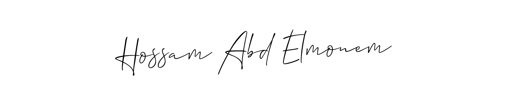 Similarly Allison_Script is the best handwritten signature design. Signature creator online .You can use it as an online autograph creator for name Hossam Abd Elmonem. Hossam Abd Elmonem signature style 2 images and pictures png