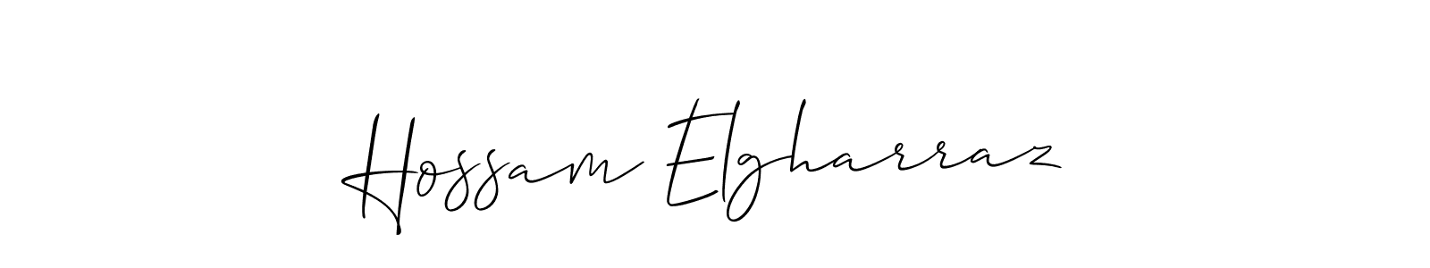 Similarly Allison_Script is the best handwritten signature design. Signature creator online .You can use it as an online autograph creator for name Hossam Elgharraz. Hossam Elgharraz signature style 2 images and pictures png