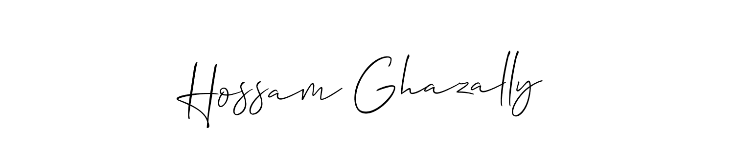 Make a beautiful signature design for name Hossam Ghazally. With this signature (Allison_Script) style, you can create a handwritten signature for free. Hossam Ghazally signature style 2 images and pictures png