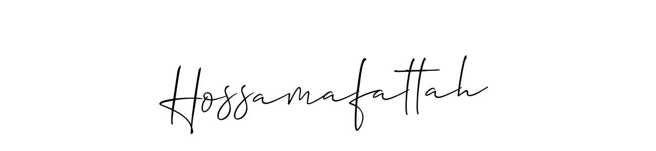 How to make Hossamafattah signature? Allison_Script is a professional autograph style. Create handwritten signature for Hossamafattah name. Hossamafattah signature style 2 images and pictures png