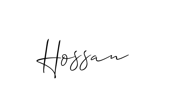Make a beautiful signature design for name Hossan. With this signature (Allison_Script) style, you can create a handwritten signature for free. Hossan signature style 2 images and pictures png