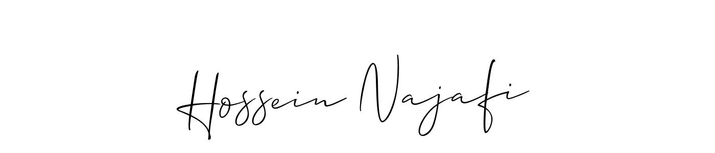 How to make Hossein Najafi name signature. Use Allison_Script style for creating short signs online. This is the latest handwritten sign. Hossein Najafi signature style 2 images and pictures png