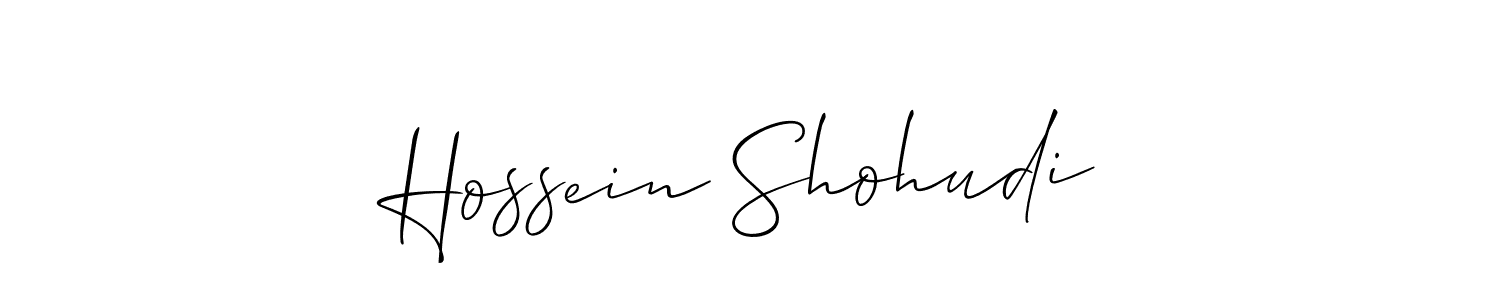 Make a beautiful signature design for name Hossein Shohudi. With this signature (Allison_Script) style, you can create a handwritten signature for free. Hossein Shohudi signature style 2 images and pictures png