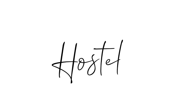 Design your own signature with our free online signature maker. With this signature software, you can create a handwritten (Allison_Script) signature for name Hostel. Hostel signature style 2 images and pictures png